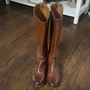 Frye Melissa Back Zip Wide Calf Boots 8 Cognac. Perfect Condition.